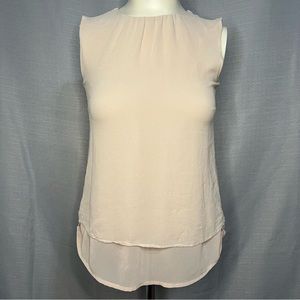 Tory Burch Sleevesless Blouse Tan Blush Cream Top Size 0